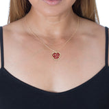 Large Flower Burst Heart Necklace