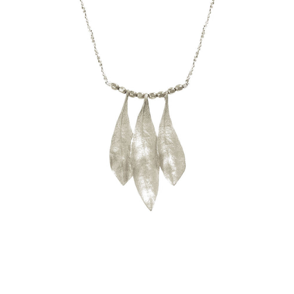 Triple Olive Leaf Necklace