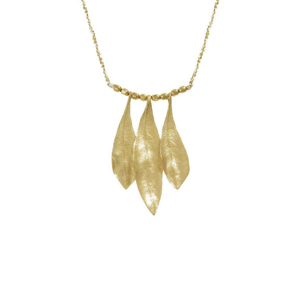 Triple Olive Leaf Necklace