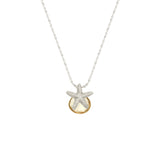Small Starfish with Heart-Shaped Stone Necklace