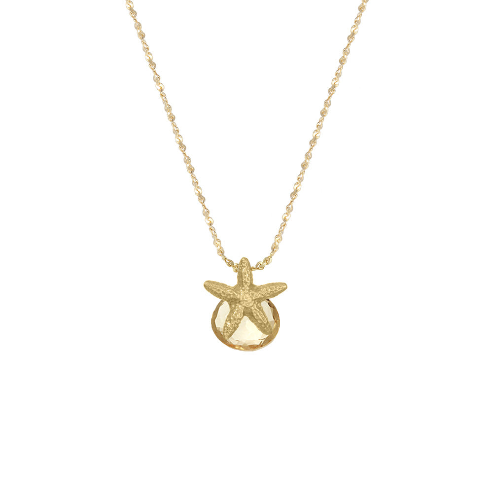 Small Starfish with Heart-Shaped Stone Necklace