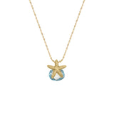 Small Starfish with Heart-Shaped Stone Necklace