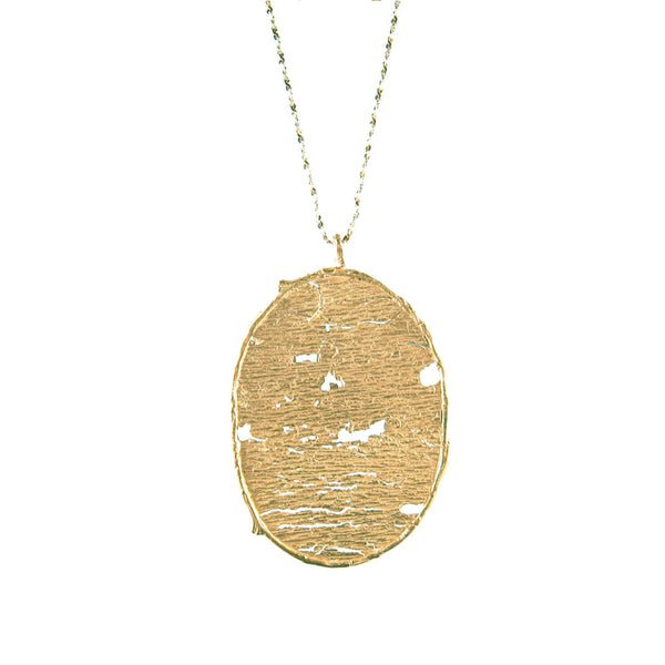 Large Oval Bark Necklace