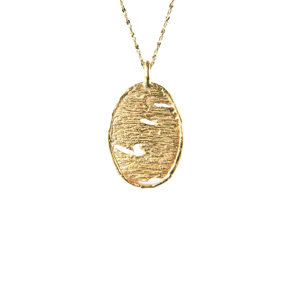 Small Oval Bark Necklace