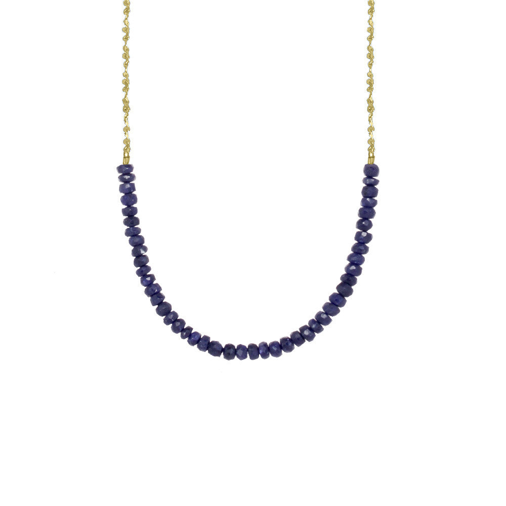 Long Gemstone Rondelle Necklace - Select Styles Only