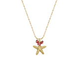 Small Starfish with Stones Necklace