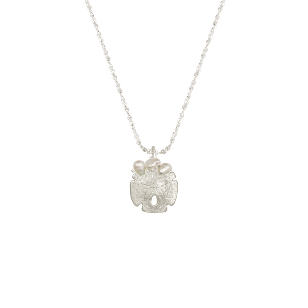 Small Sand Dollar with Stones Necklace