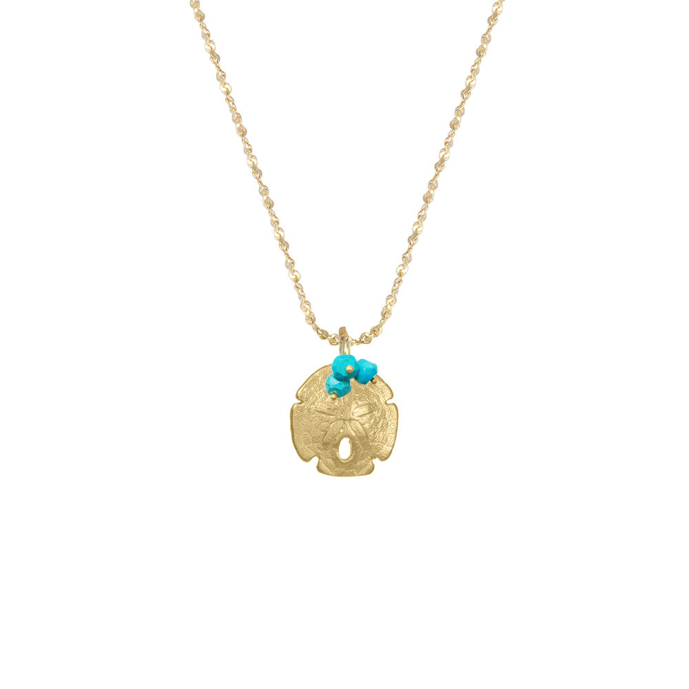 Small Sand Dollar with Stones Necklace