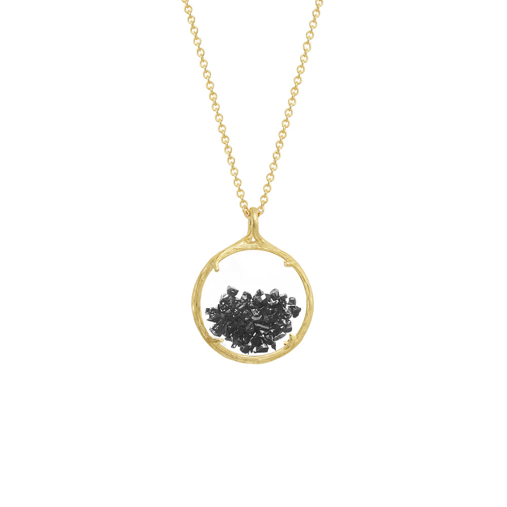 Small Shaker Necklace in Black Spinel