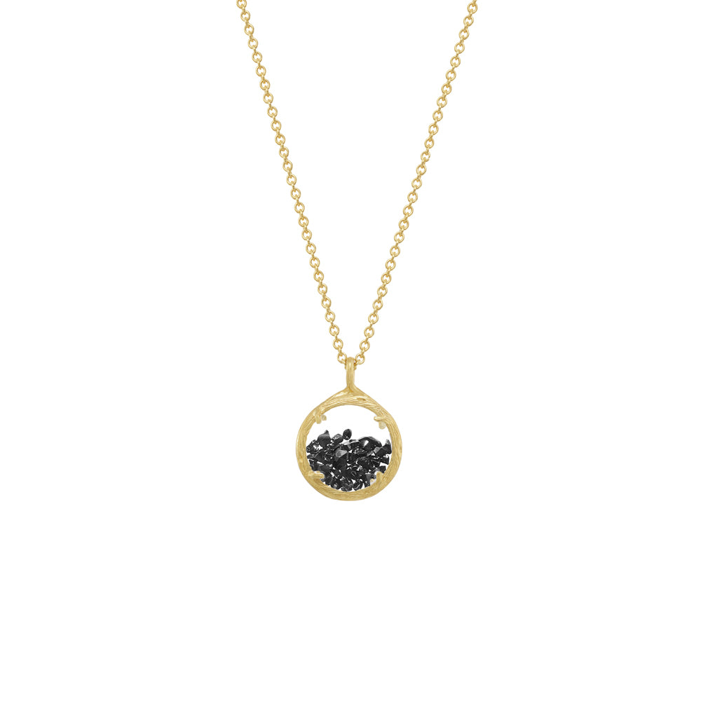 Mini Shaker Necklace in Black Spinel