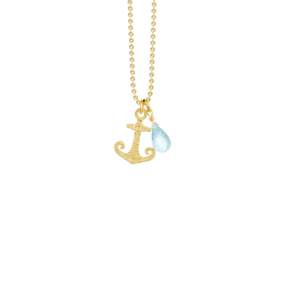 Anchor Necklace with Briolette