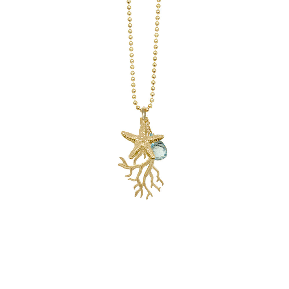 Seagrass with Starfish and Stone Necklace