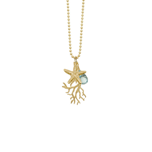 Seagrass with Starfish and Stone Necklace