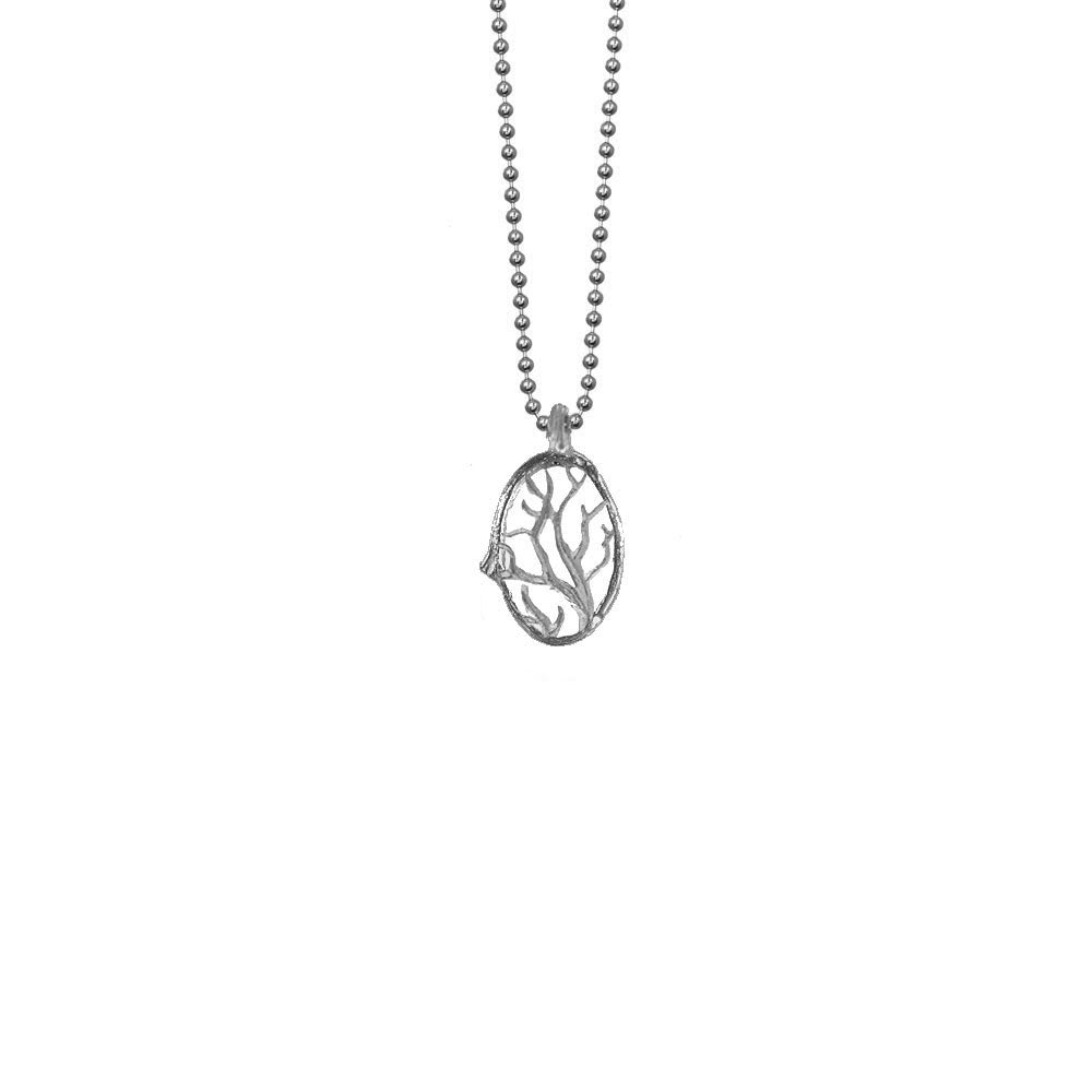 Oval Branch with Coral Necklace