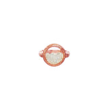Shaker Ring with White Crystals - Rose Gold