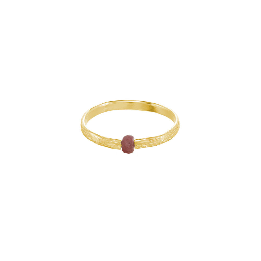 Koa Ring with Gemstone