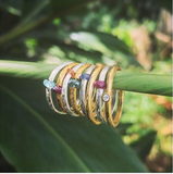 Koa Ring with Gemstone