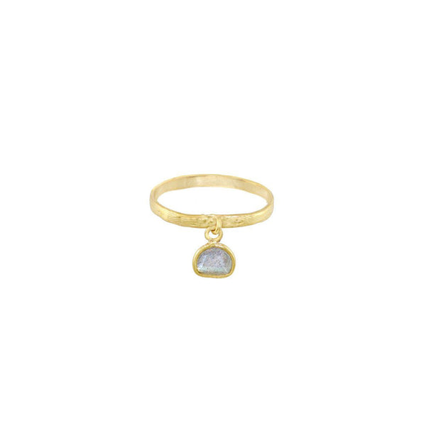 koa ring with mini stone